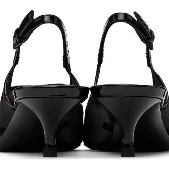 Givenchy Black Show 4G Slingback Heels/Mesh heels in black Heel: H1.75" - Picture 5 of 6